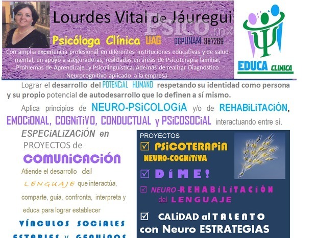 Psicologo Lourdes Vital de Jáuregui Educa clinica 